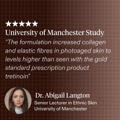 A quote about collagen and elastic fibres from University of Manchester researcher Dr. Abigail Langton